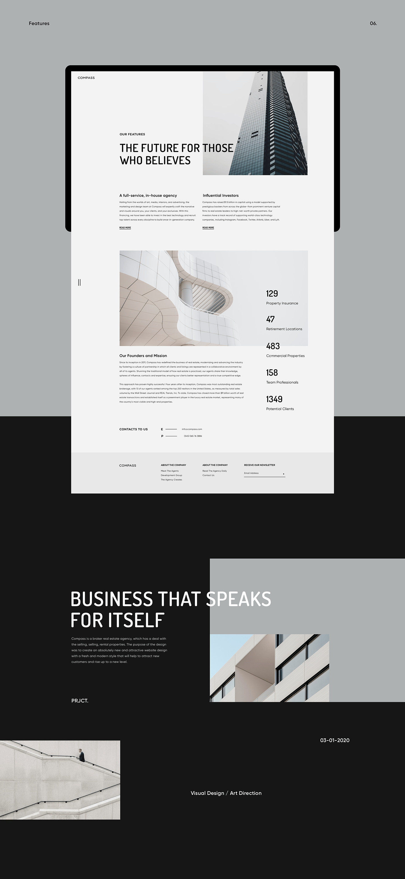 clean company concept corporate minimal page UI ux Web Design  Website