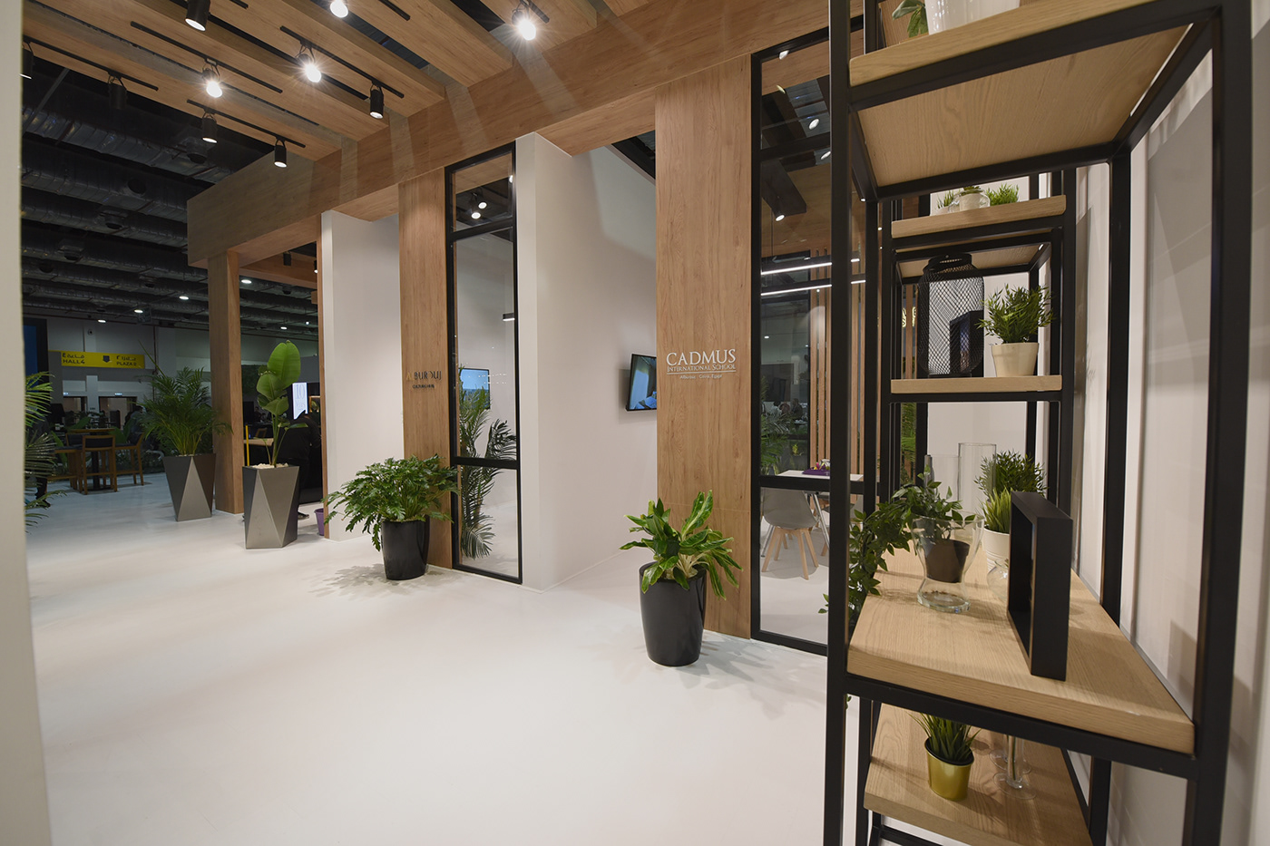 3D Albrouj cityscape dubai Exhibition  imakn Interior Render vray wood