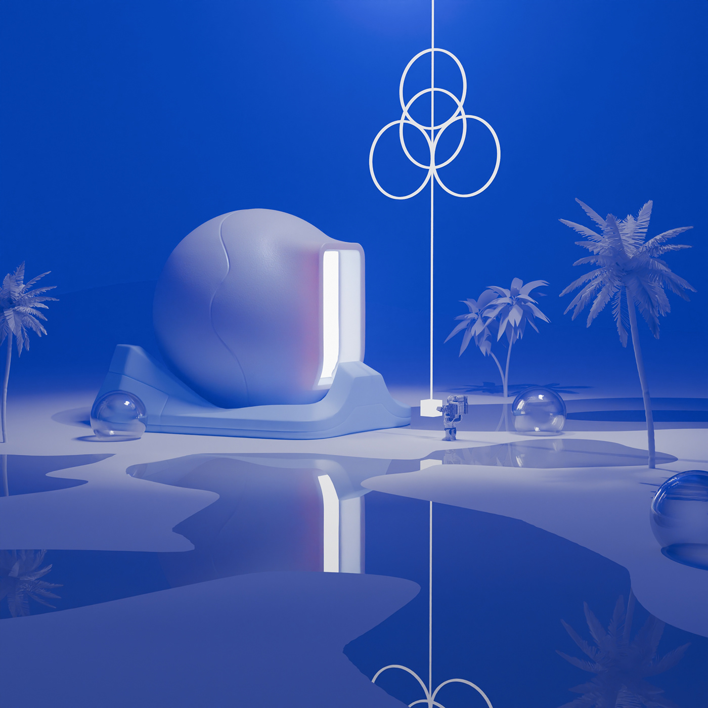White blue scyfy fantasy Digital Art  3D visualization exterior 3ds max Render