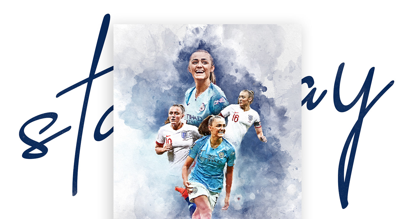 england football Manchester City paint Poster Design soccer watercolour womens' football football design sports graphics