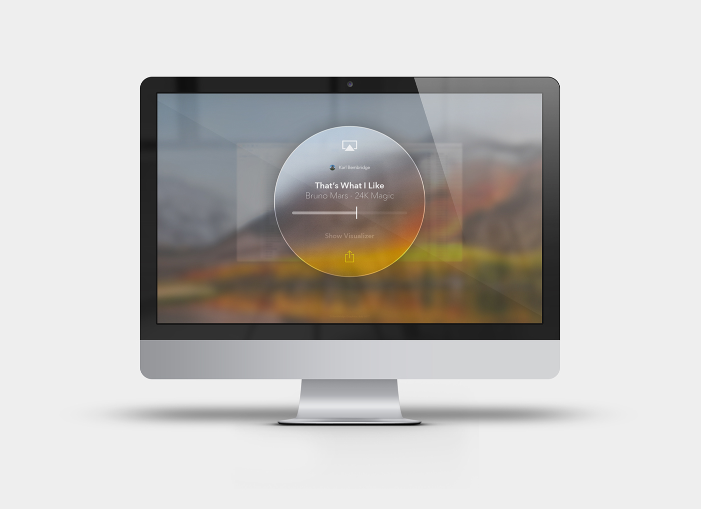 itunes miniplayer uxui minimal simple icons iMac music redesign applications