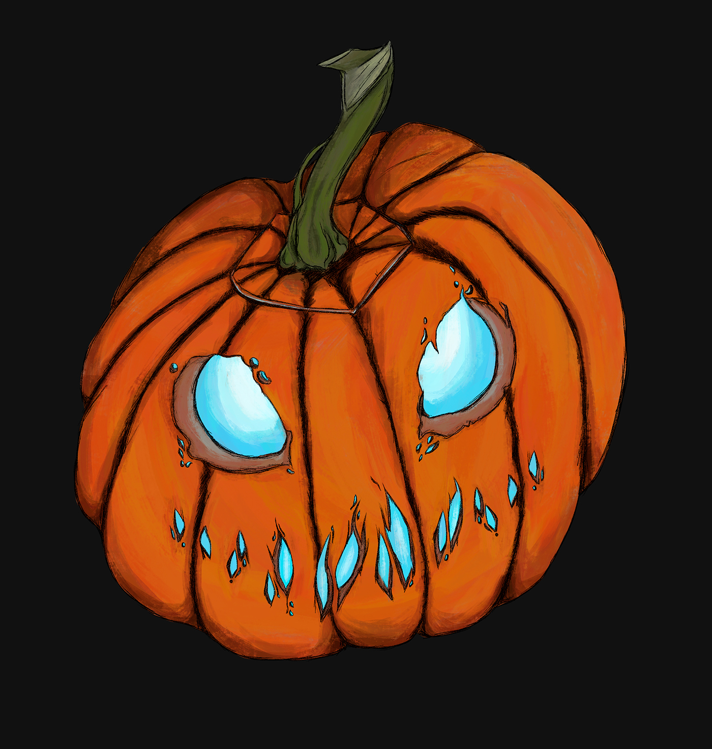 pumpkin ILLUSTRATION  Halloween horror creepy haunted tshirt tshirtdesign illustrared