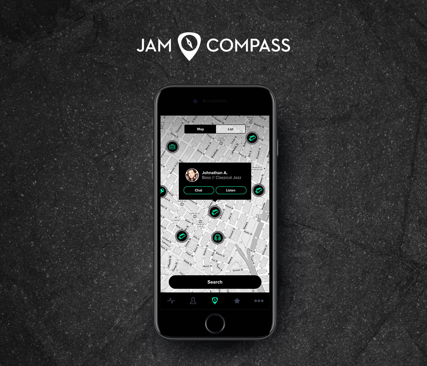 app design Mobile app music app jam compass ui design