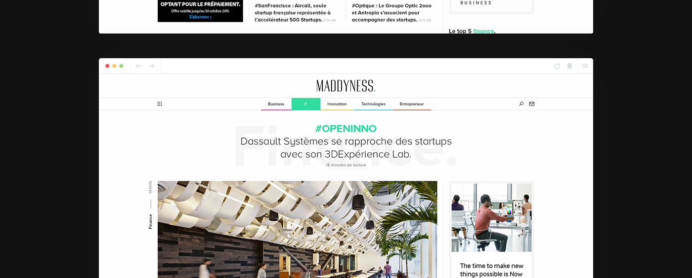 Maddyness Webdesign colorz art direction  design