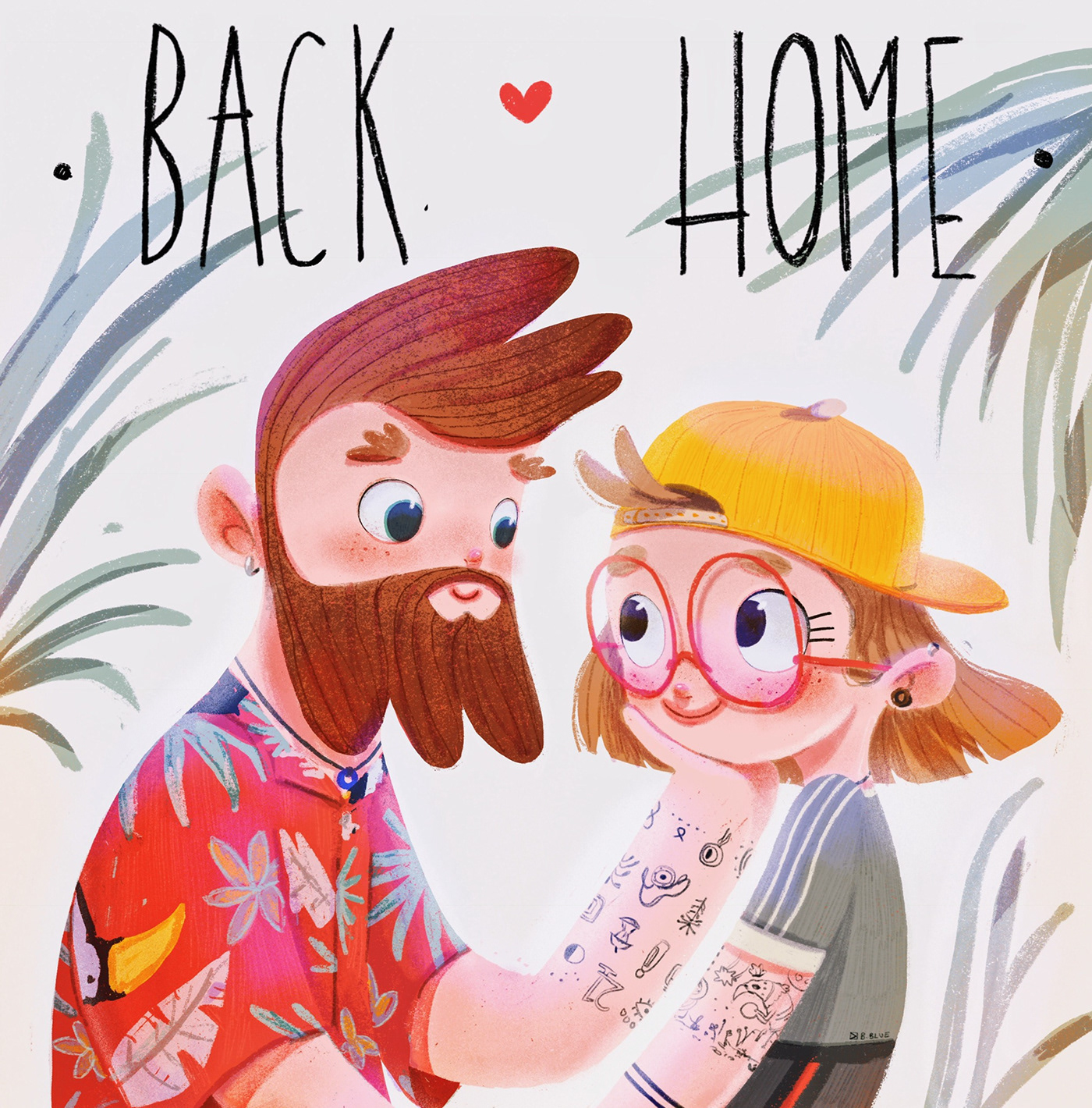 home couple tatoos illustrations beatriceblue colors colortest Drawing  ipadpro illustrate