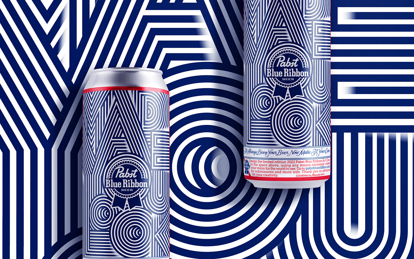 Pabst Blue Ribbon’s can art design for contest on Talenthouse