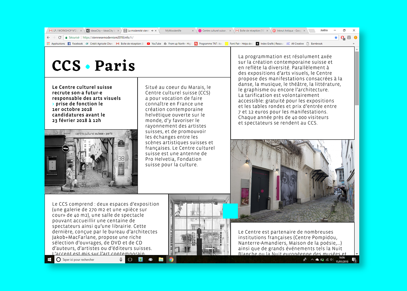 Website CCS cyan graphic design  Web compartments