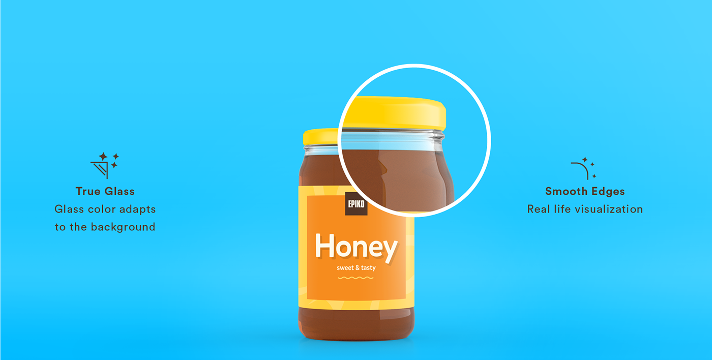 realistic Honey jar 3D Mockup freebie free mockup  miel organic Hipster