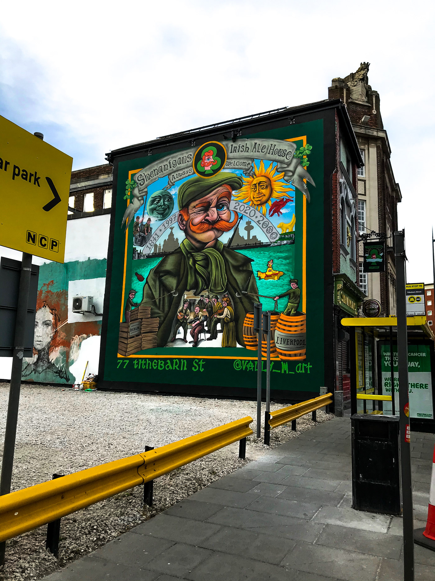 Graffiti Ireland irish Liverpool Mural Muralist painting   pub Street Art  wall art