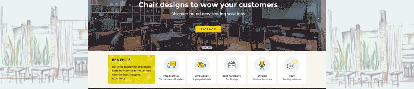 ux xD interaction yellow black e-commerce brand shop Interior Scandinavian