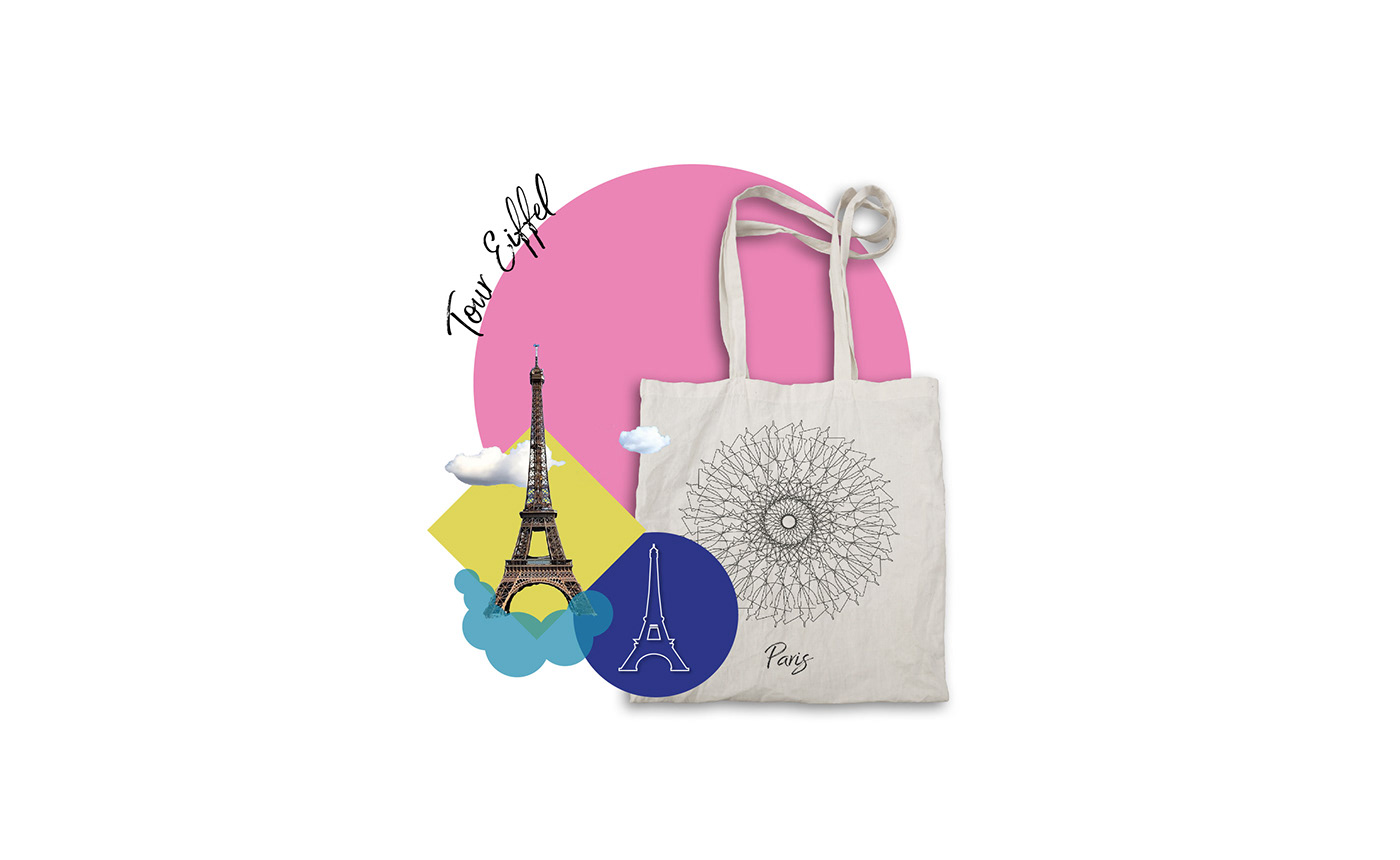 brand bag monument graphic gif Mandala colors Style shopperbag Cities