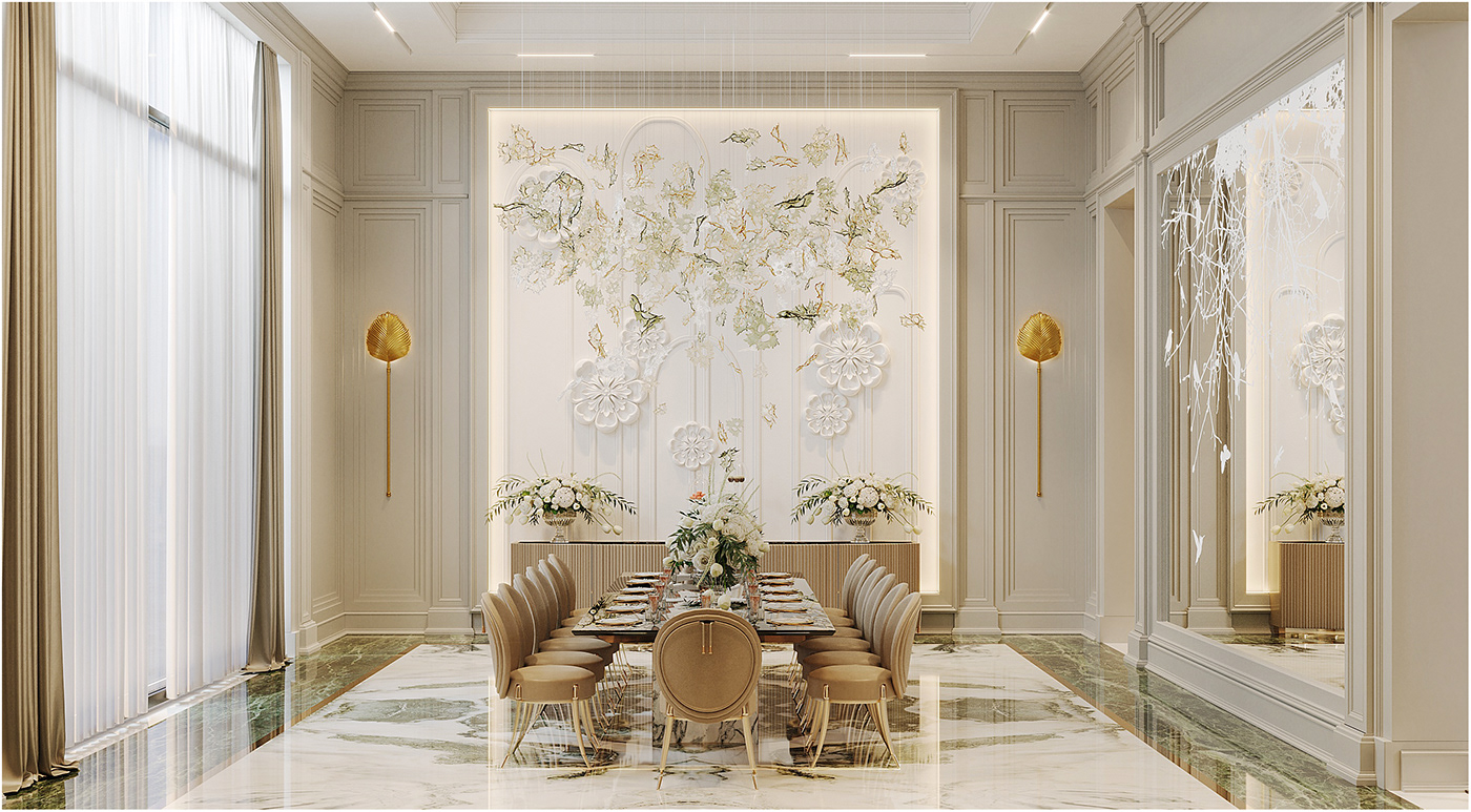 architecture art dining interior design  luxury Render sans souci Turri Villa Visionnaire