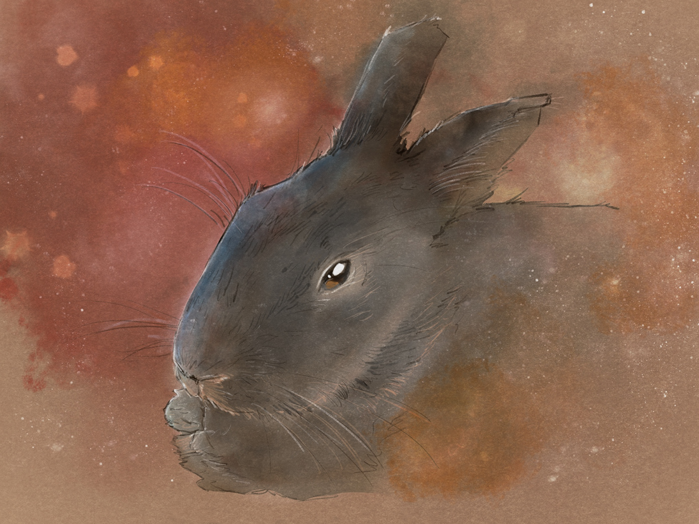 Pet pets portrait dog rabbit bunny bulldog vector watercolor Illustrator