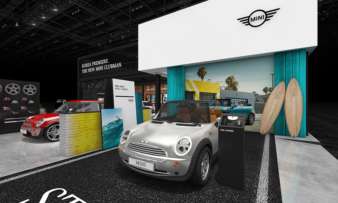 MINI MINI Cooper Motor show exhibition stand booth design trade fair auto show 전시디자인 부스디자인