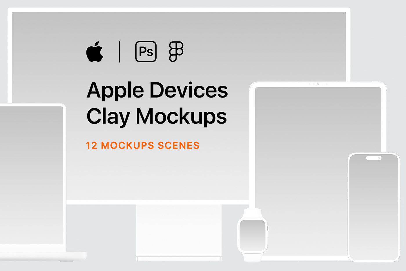 psd Figma clay mockup clay devices mockup clay customizable Mockup mock up Apple devices customizable color
