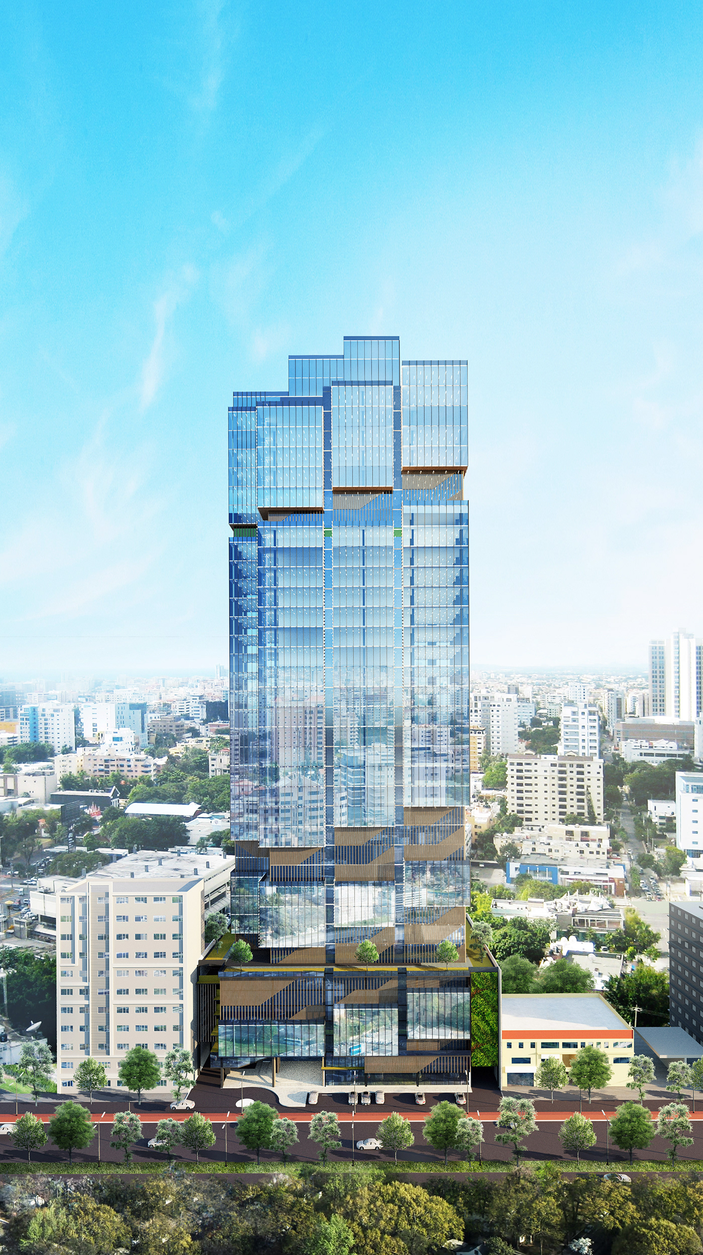 High Rise Building Office Design Office Building architecture archviz visualization 3D 3ds max corona Render