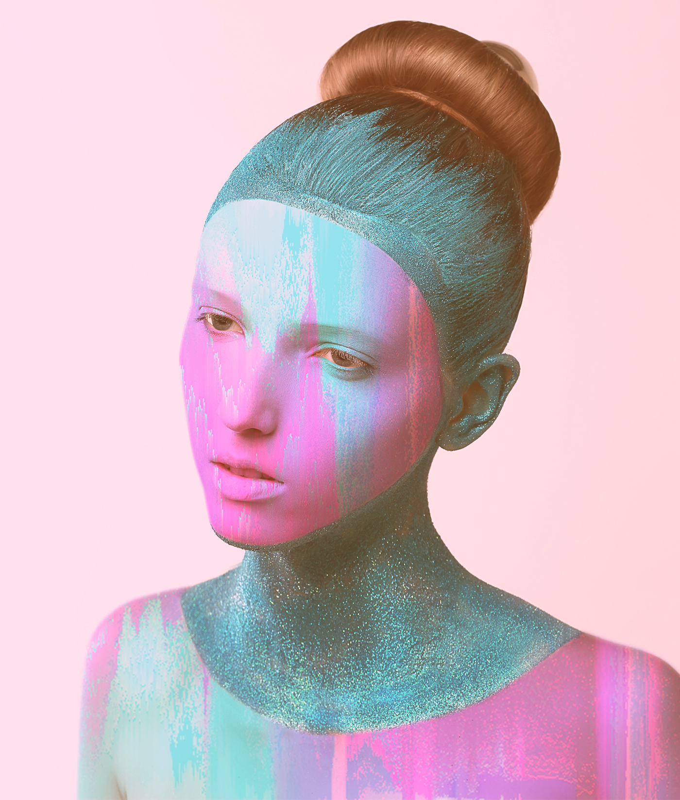 Glitch glitch art photoshop design women model psychedelic