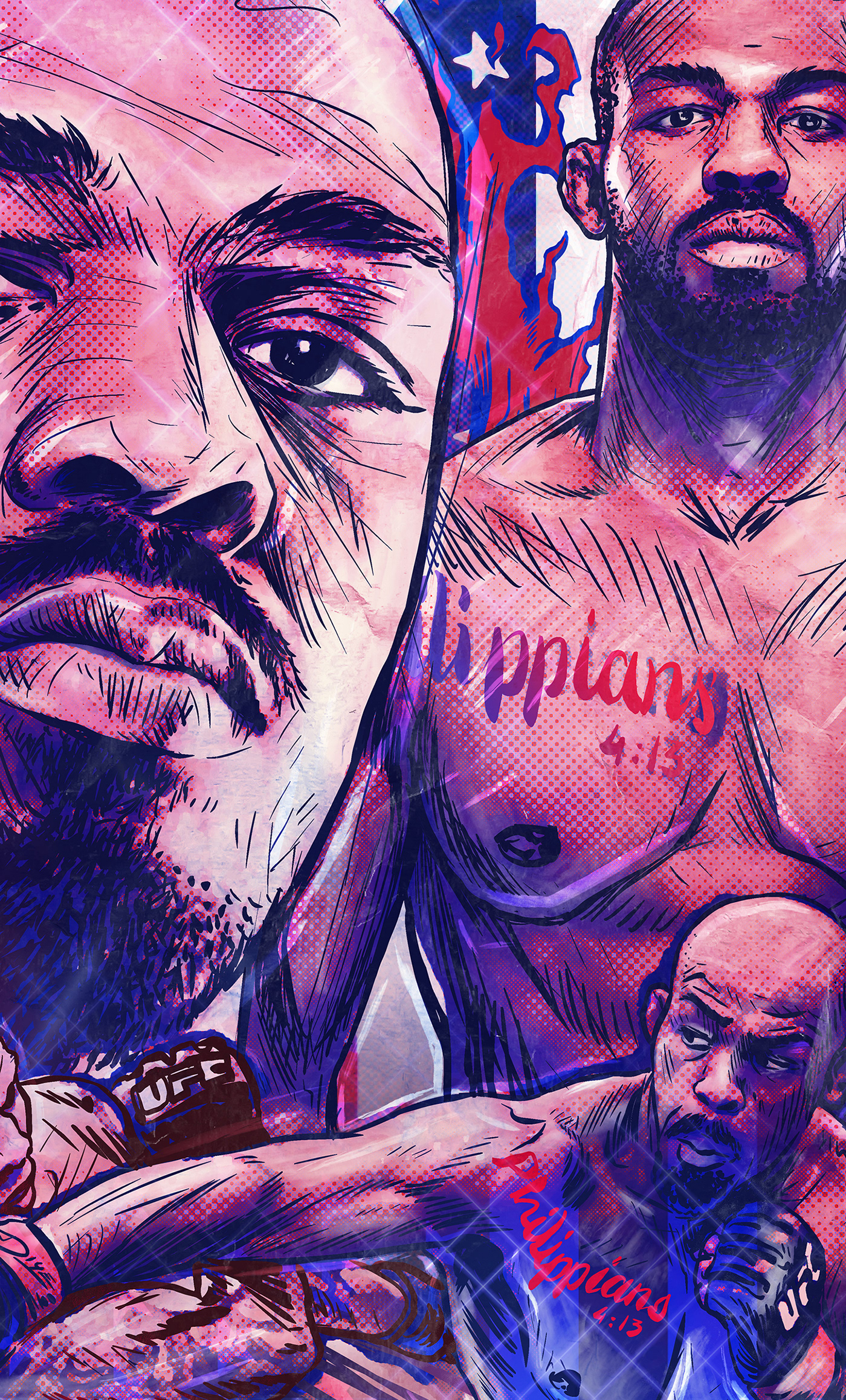 portrait Fashion  Poster Design Graphic Designer ILLUSTRATION  illustration artist legends UFC sports MMA