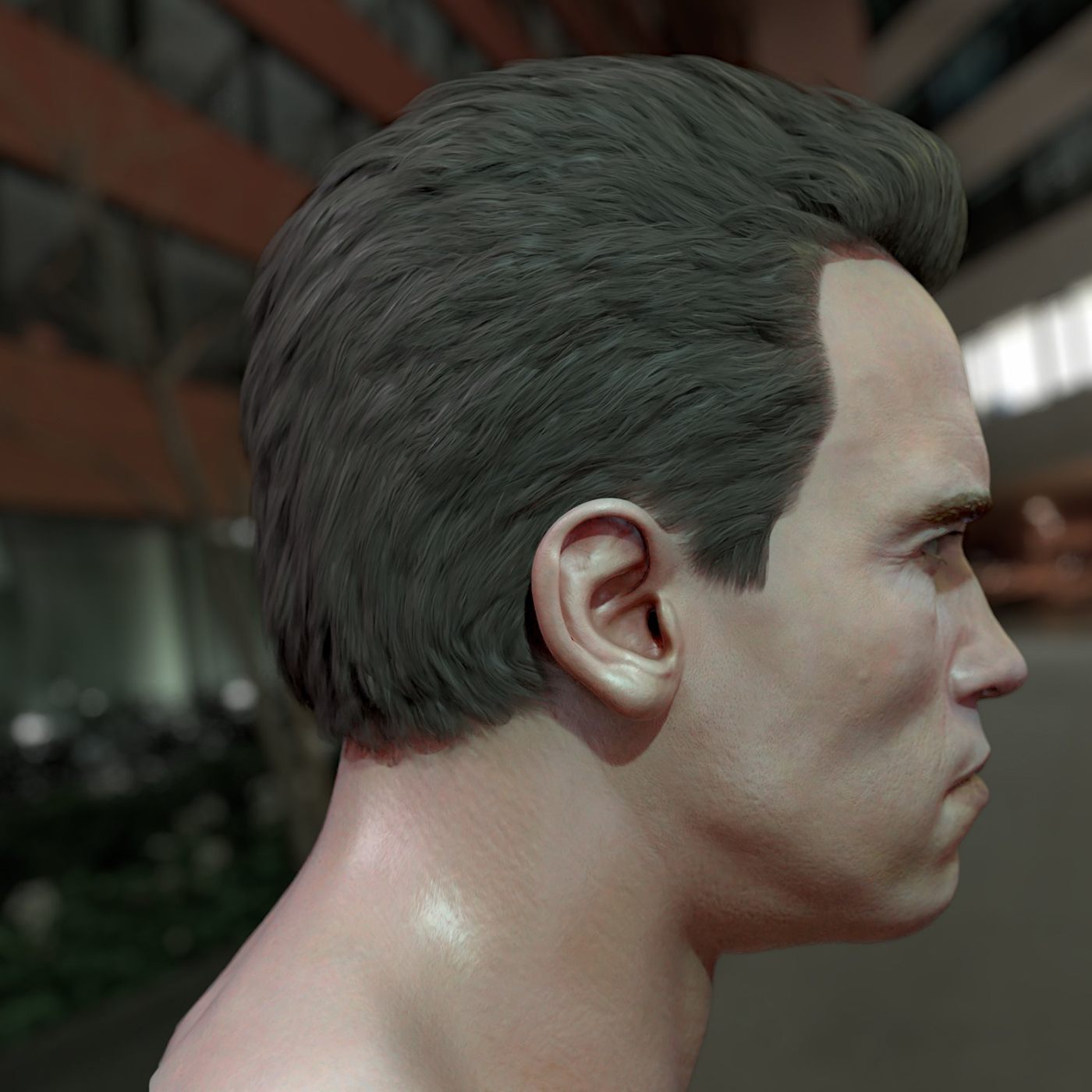 3D model Arnold Schwarzenegger head T-800