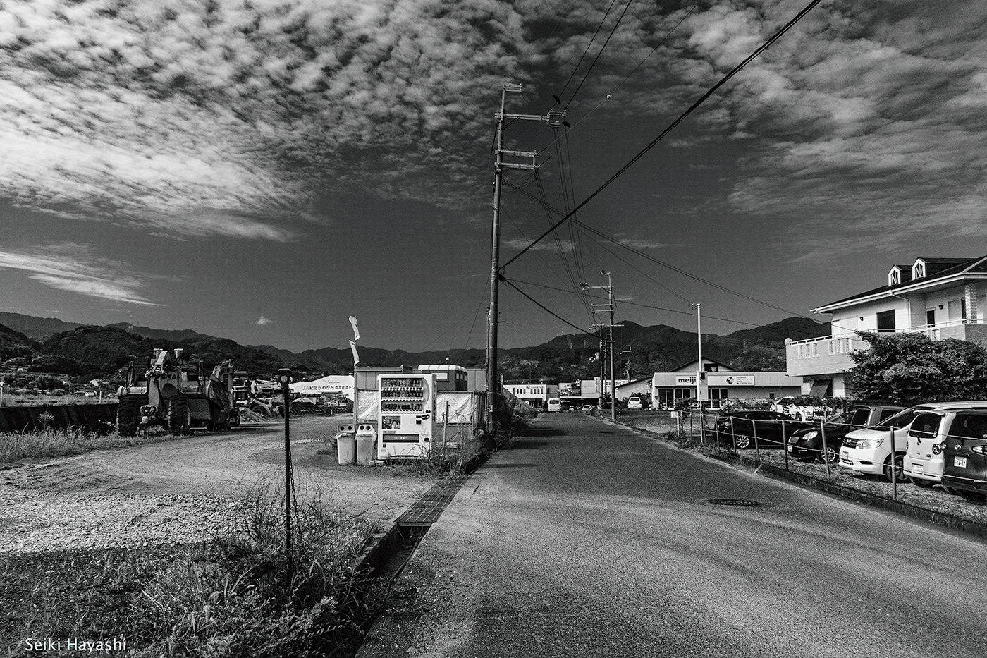 black and white Street suburb countryside monochrome japan