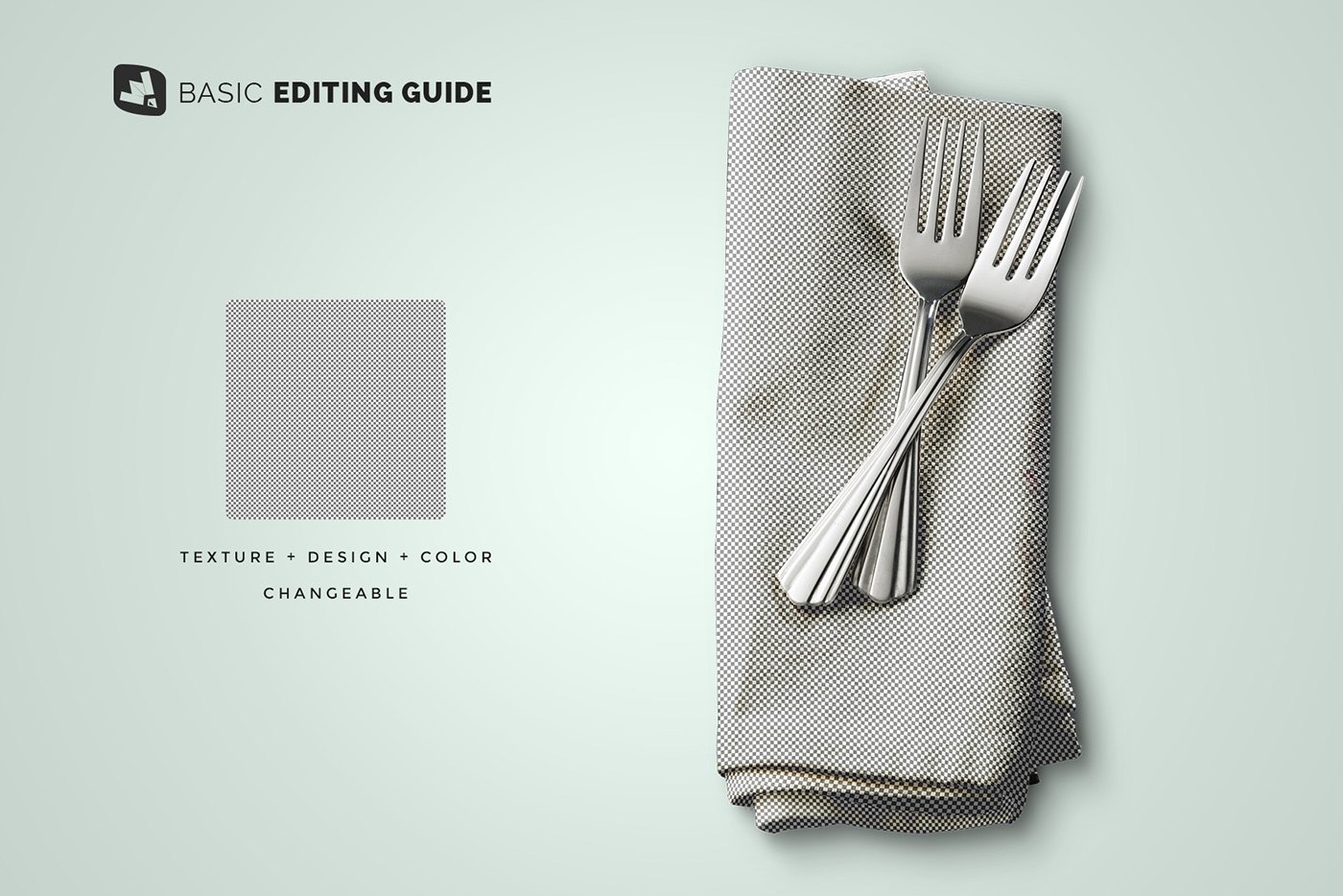 cloth cutlery dinner Mockup napkin
