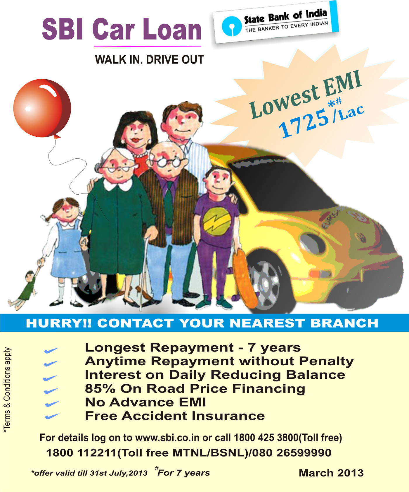 SBI car loan ads on Behance