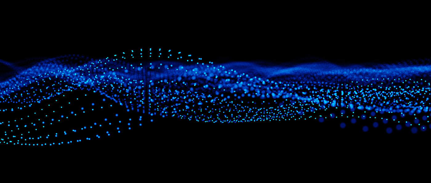 particles glow Big Data Render 3D wave