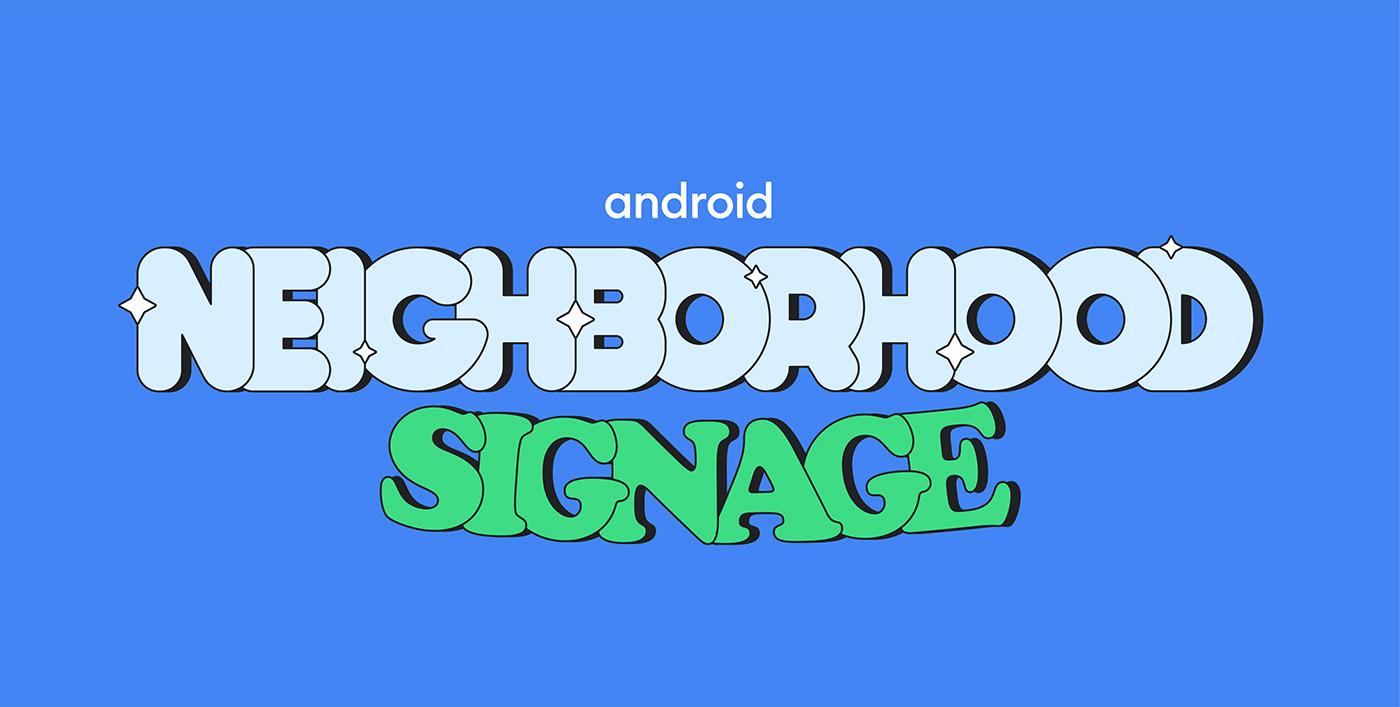 android google ILLUSTRATION  kinetic kinetic typography lettering motion Signage typography   wayfinding