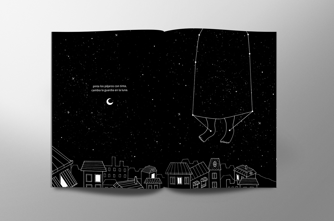 blanco negro poema libro ilustracion