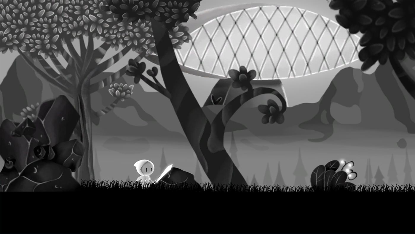 Indie game Game Art 2D art 2d game Character design  grayscale