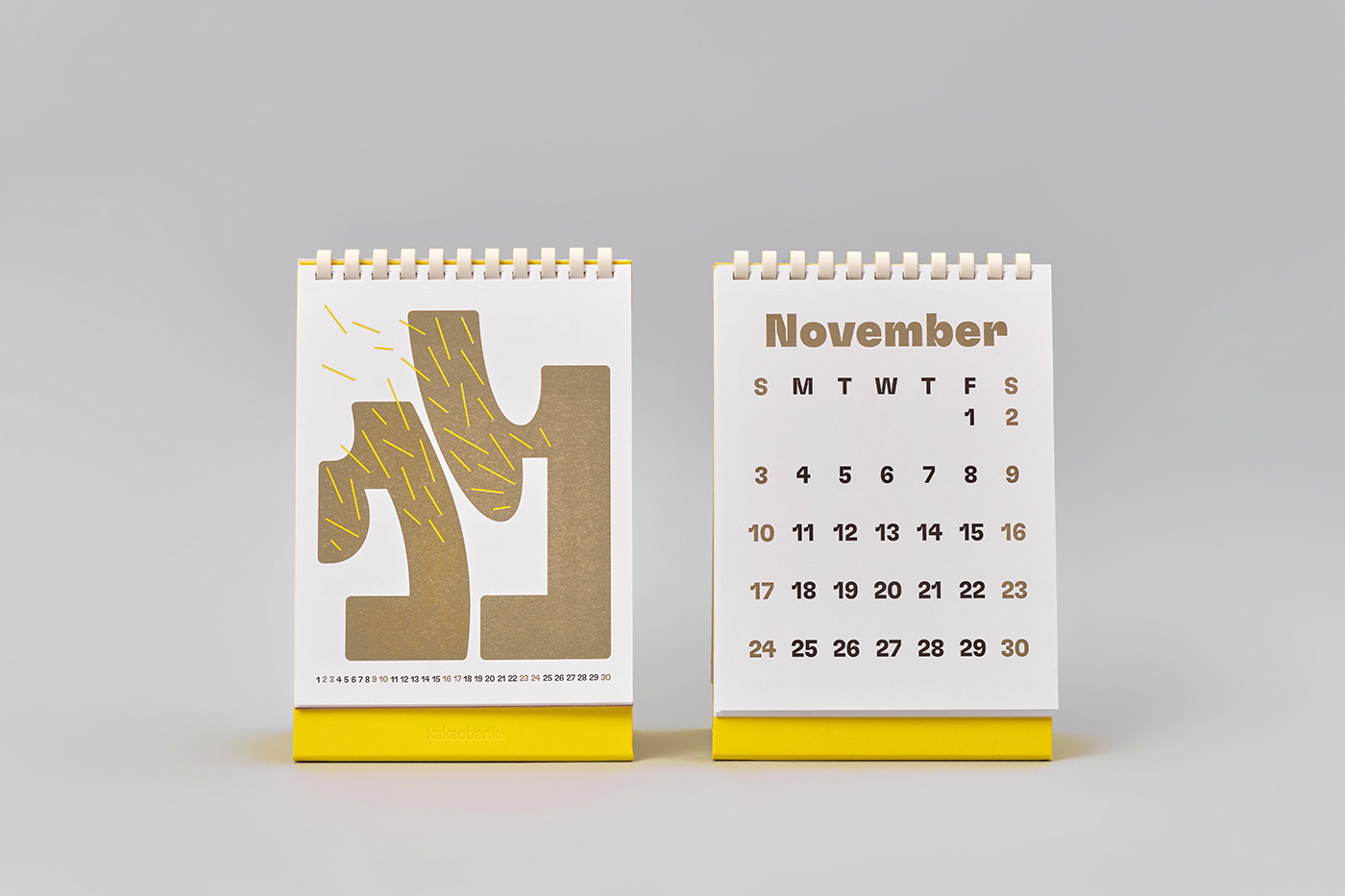 calendar kakaobank calendar design numbers typography   graphic design  editorial print risograph brand identity