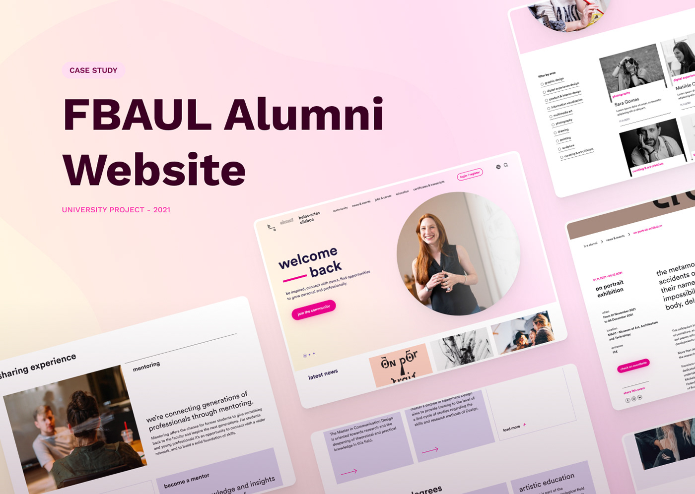 Case study.
Fbaul alumni website.
University project - 2021