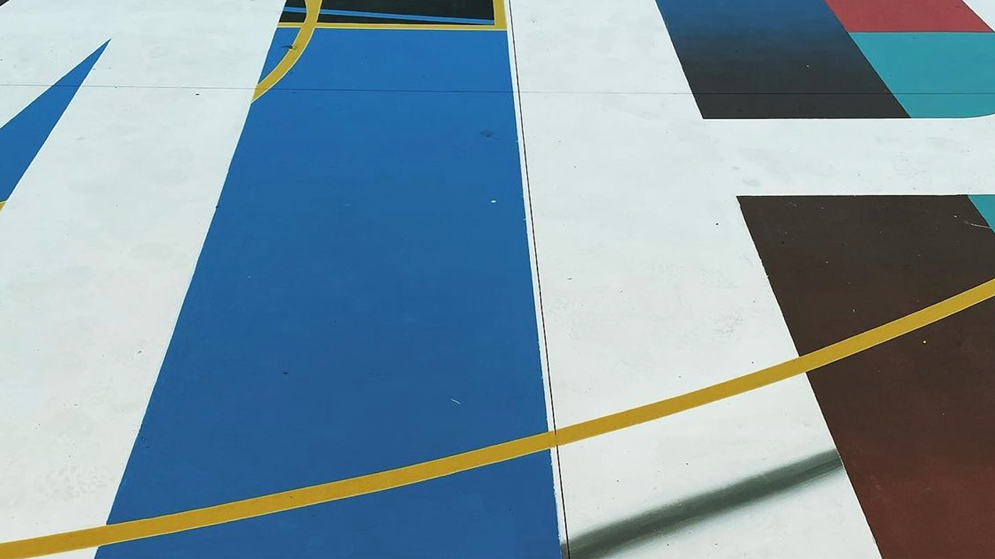 abstractart basket basketball court courtdesign geometricart Graffiti Playground streetart Urbanart