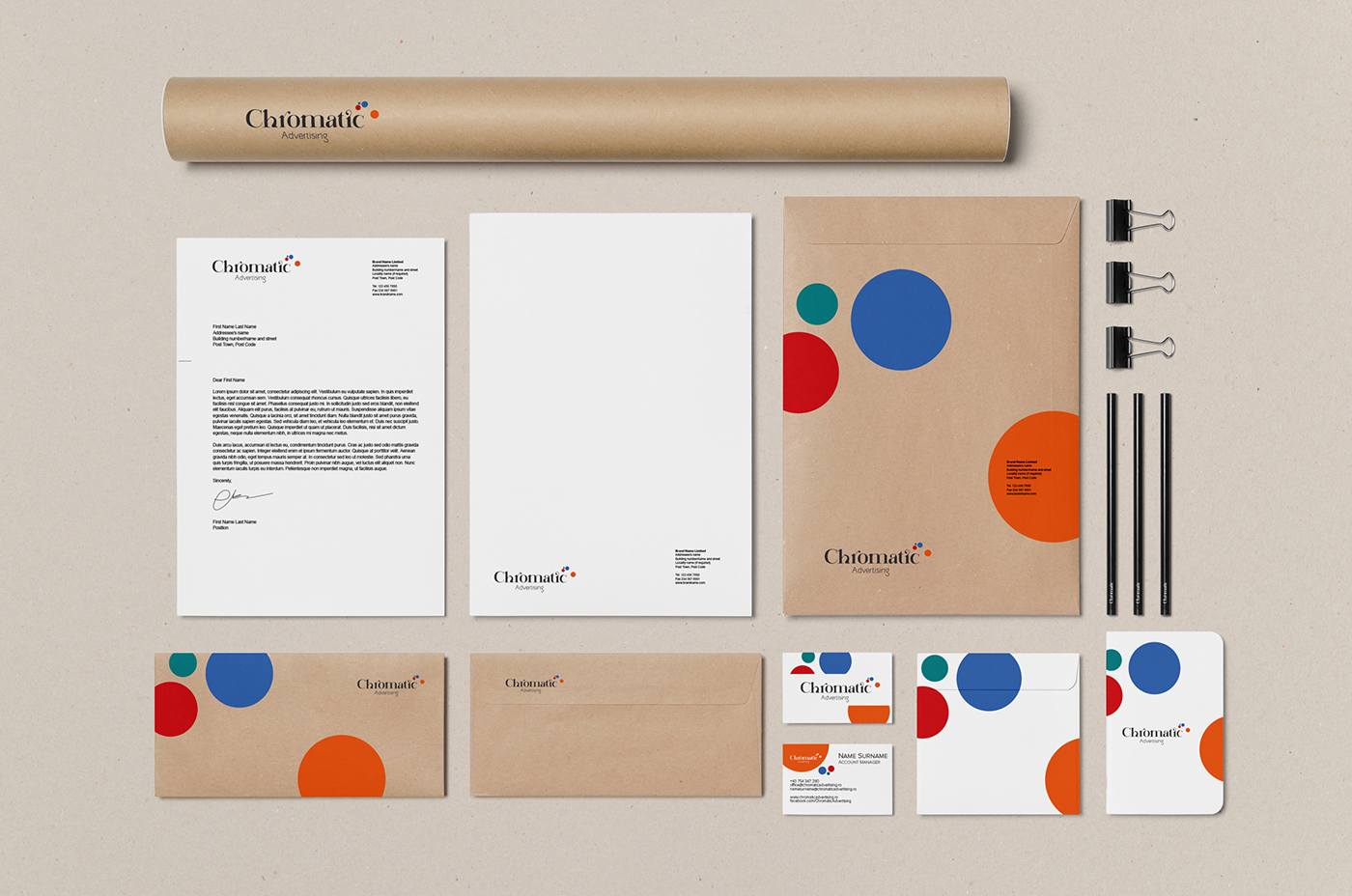 branding  chromatic advertising chromatic Advertising  logo colors Mockup cluj design circular