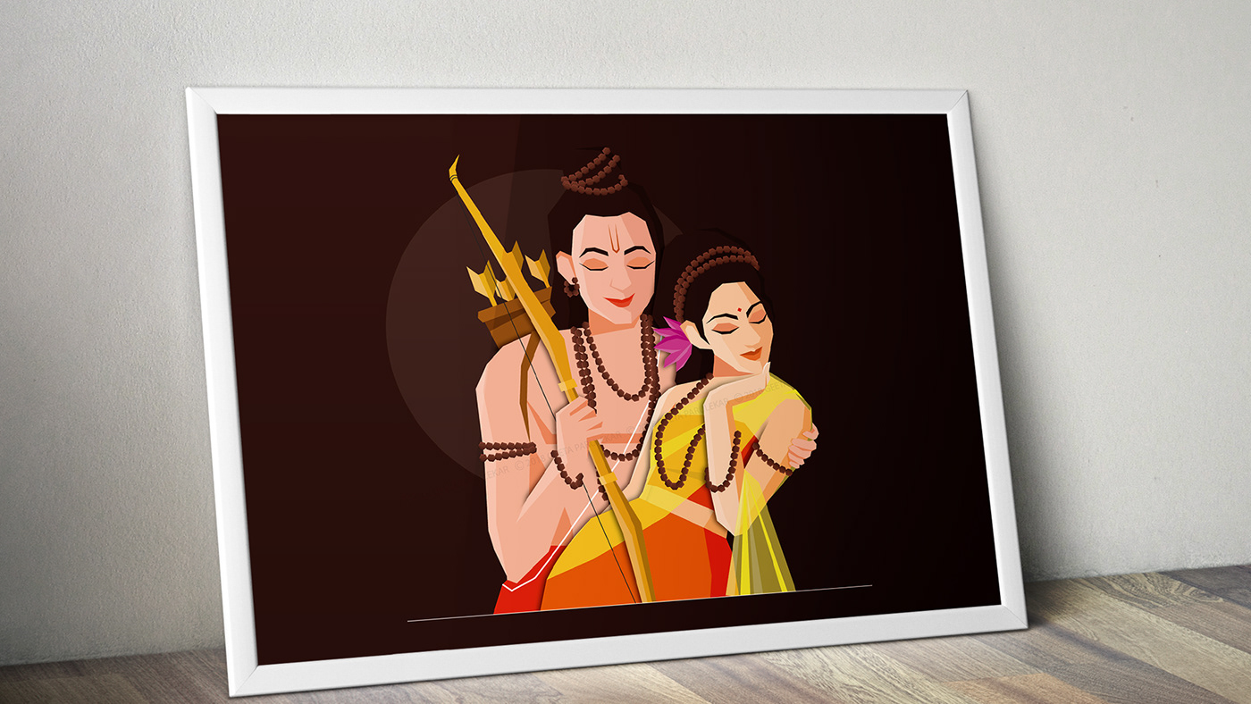 ILLUSTRATION  Vector Illustration graphic design  Shiva Parvati shiva God Illustrations Style graphic