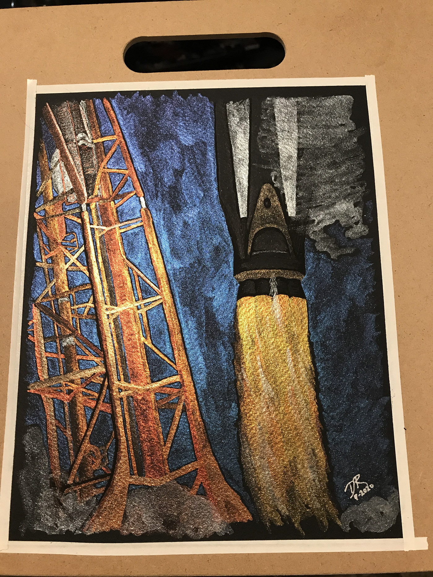 human space flight launch america launches nasa spaceflight spacex watercolor