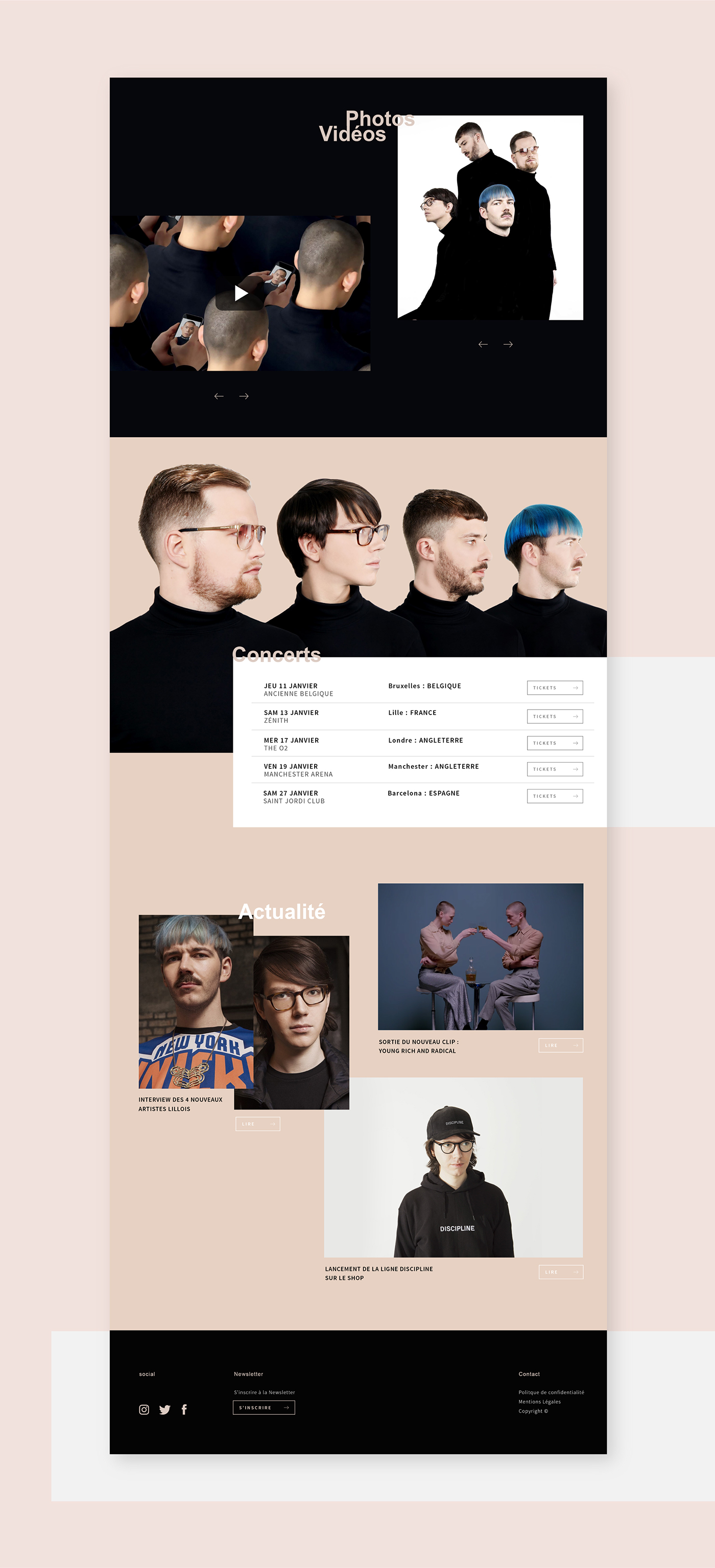 Webdesign onepage music visual Conception motion