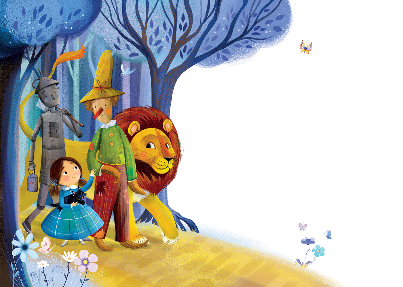 fairytale dorothy children illustration childrenbookillustration picturebook children animals scarecrow OZ wizardofoz