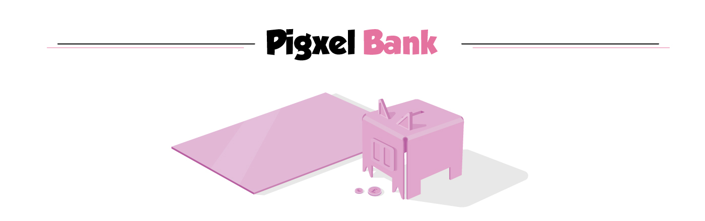 piggy Bank pig pigxel money box acrylic plastic minimal