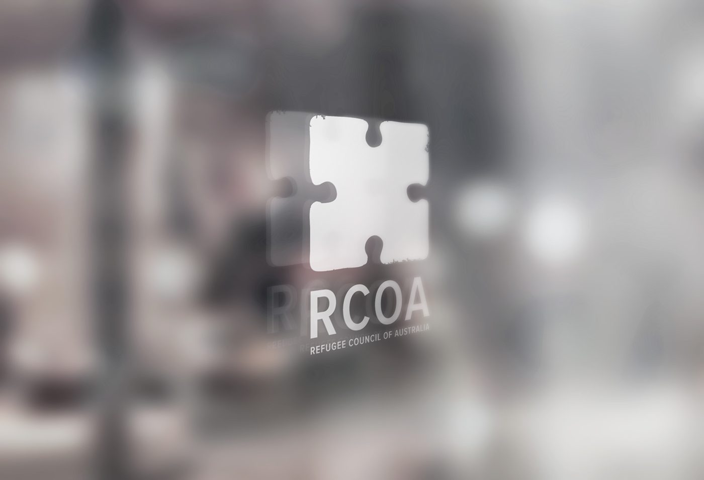 RCOA refugee logo identity refugee logo puzzle logo arrow logo human logo refugee council logo with stationary turquoise