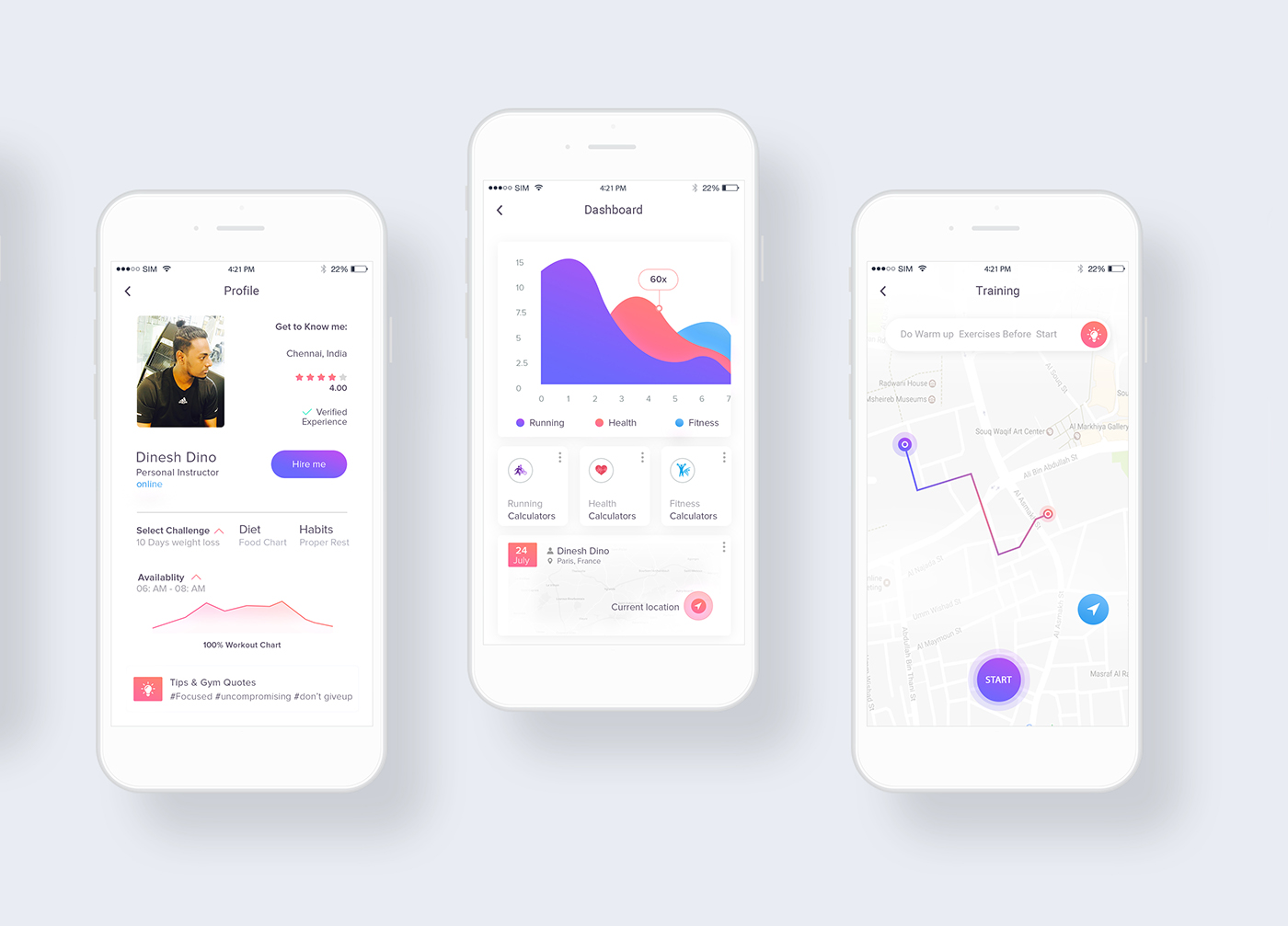 ui ux dashboard fitness app ui design UX design intractive design