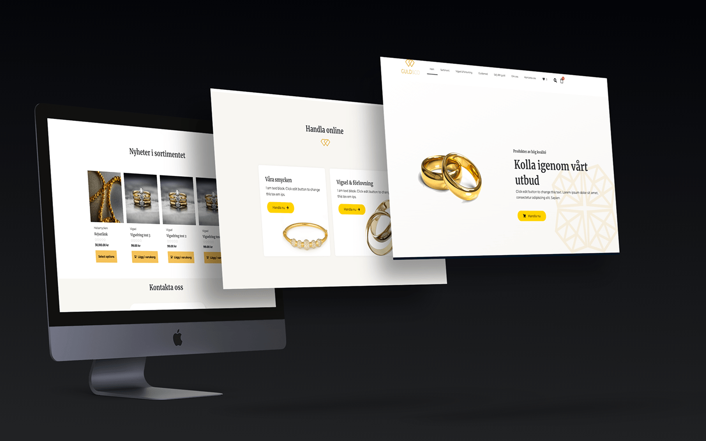 design Ecommerce gold golden jewelry landing page logo Webdesign webpage Website