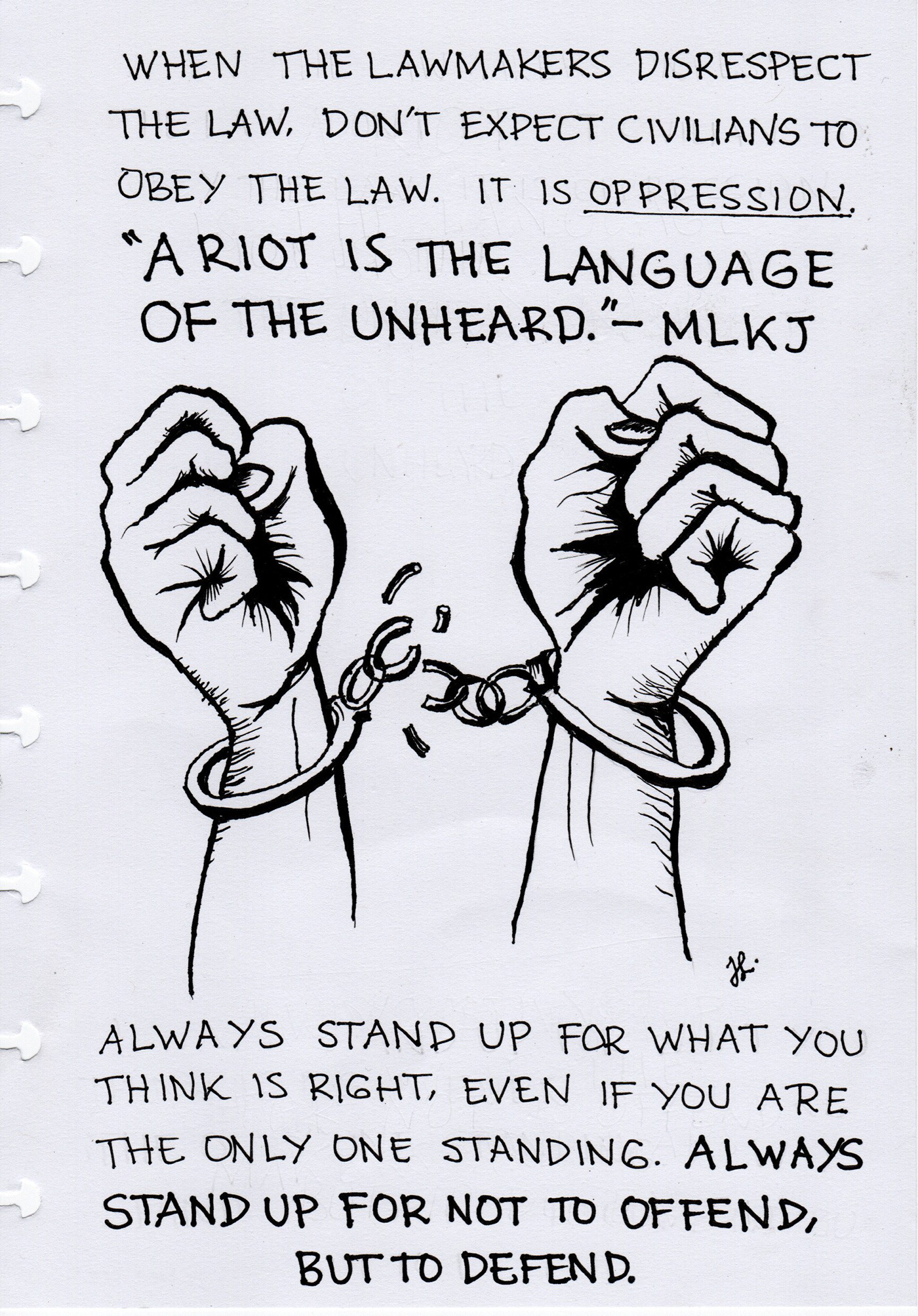 text ILLUSTRATION  Drawing  handcuffs chains rebel protest injustice Justice law