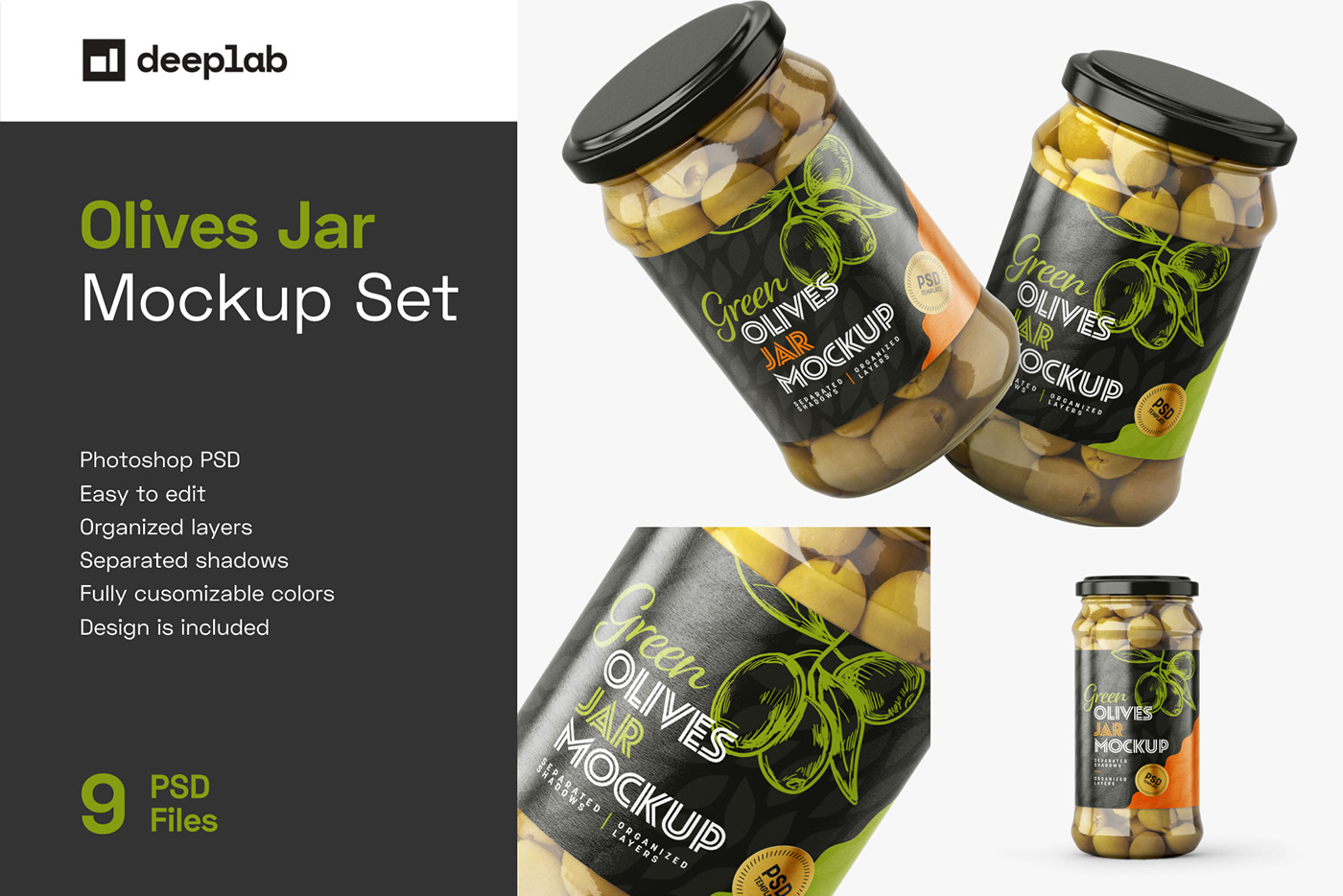 can Conserve green jar Mockup olive photoshop Pickled salted free