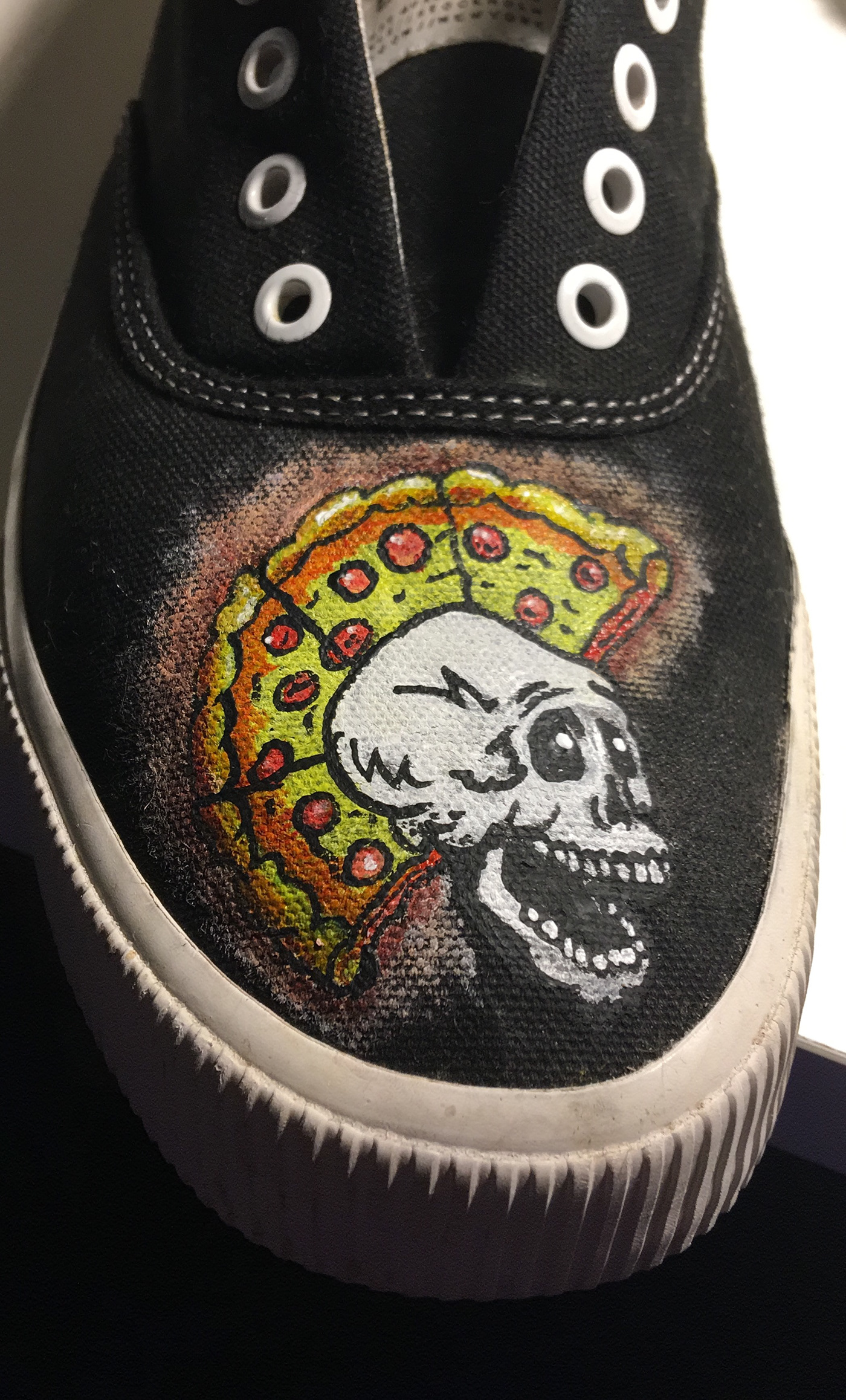 dead man Pizza skull sneakers shoes footwear design Pop Art punk