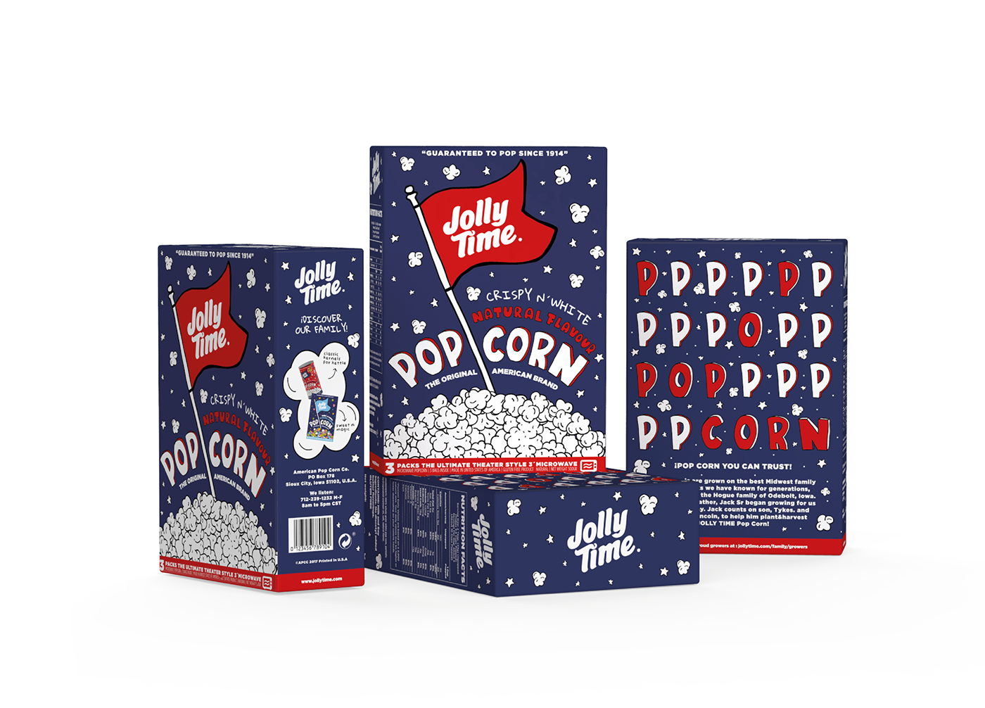 Packaging popcorn jollytime elisava graphic design  ILLUSTRATION  american pop