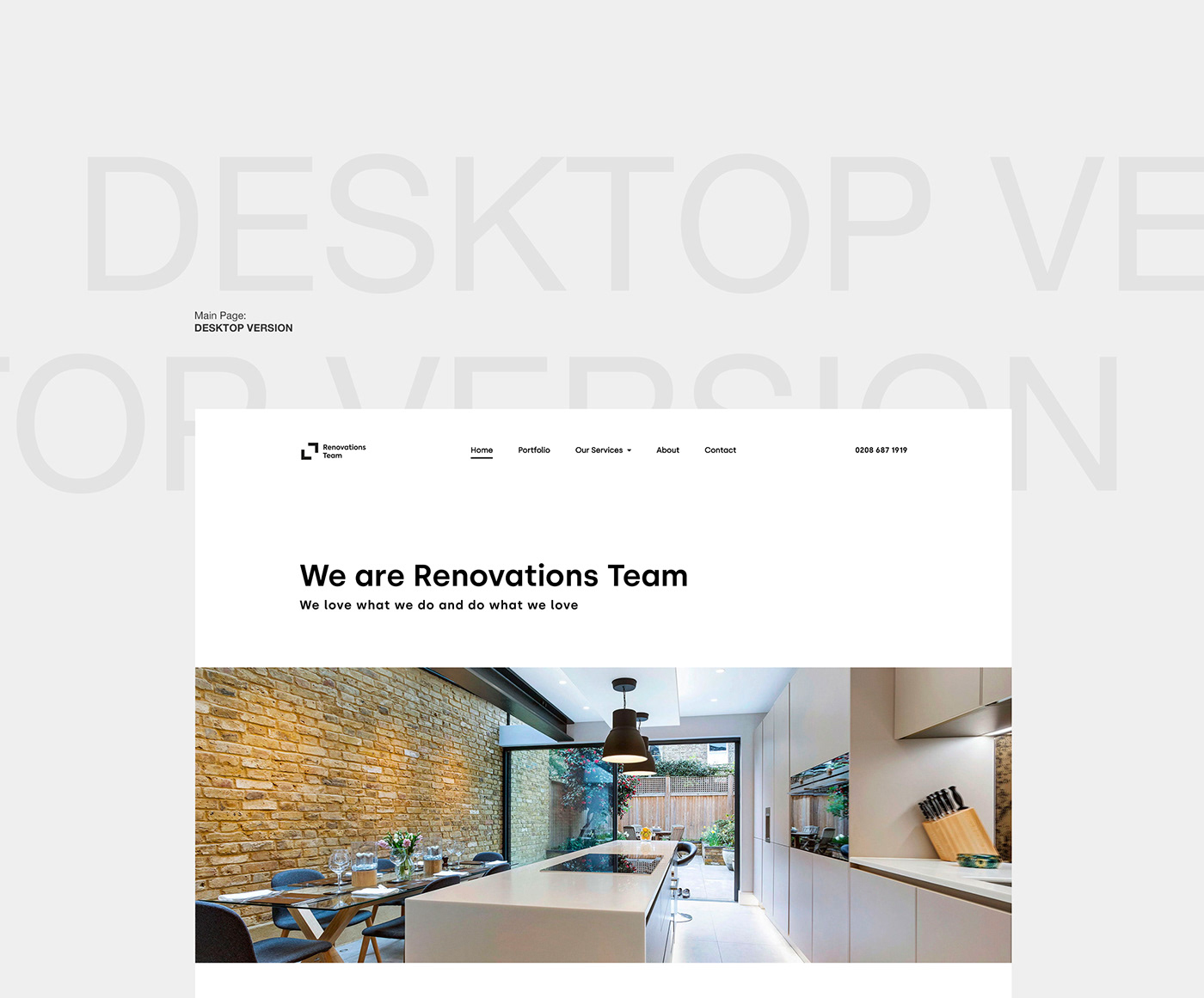 creative graphic design  minimal modern renovations simple UI/UX Web Web Design 