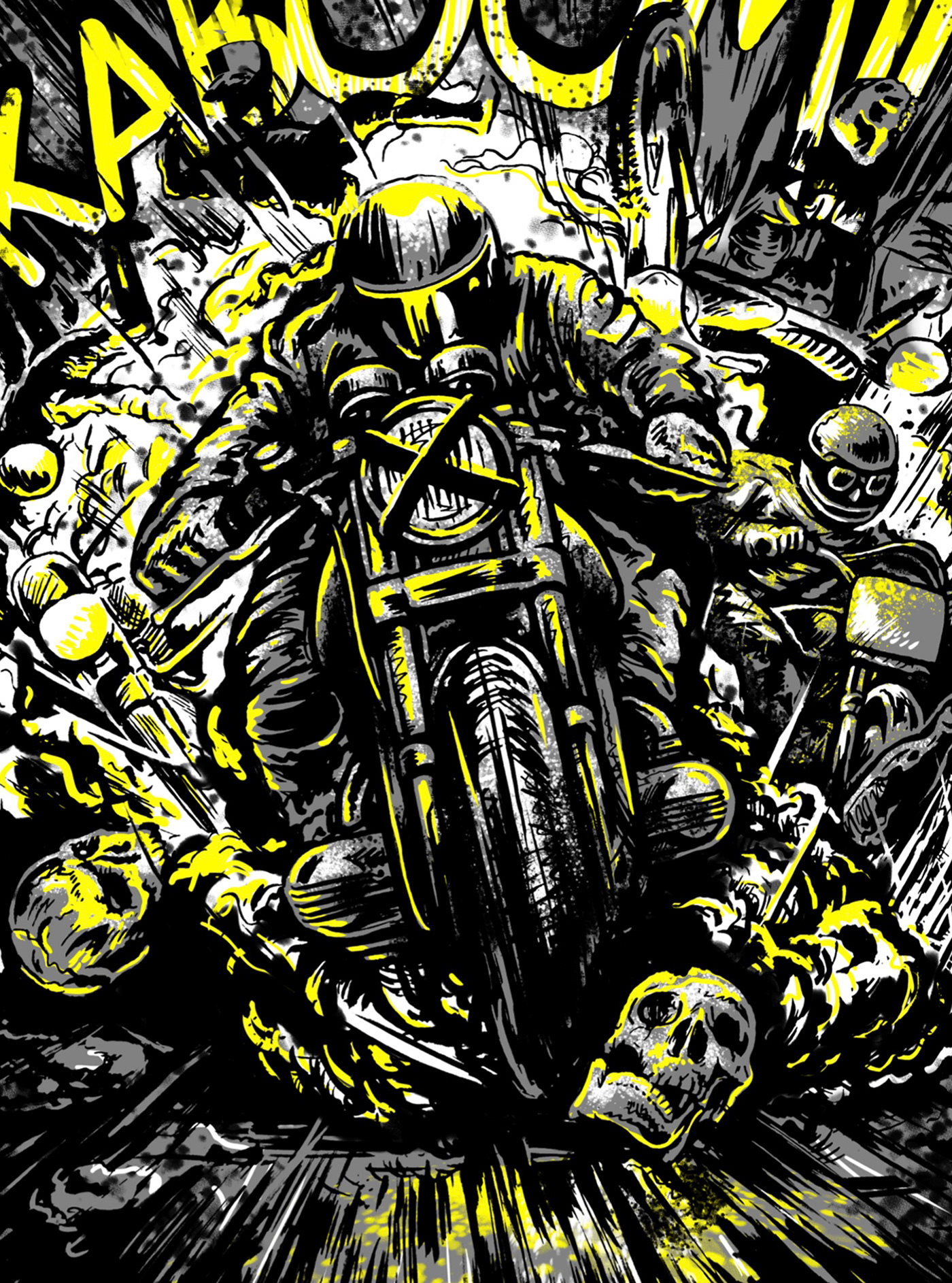 design motorcycle rider road ILLUSTRATION  artwork diego jimenez artist argentina art