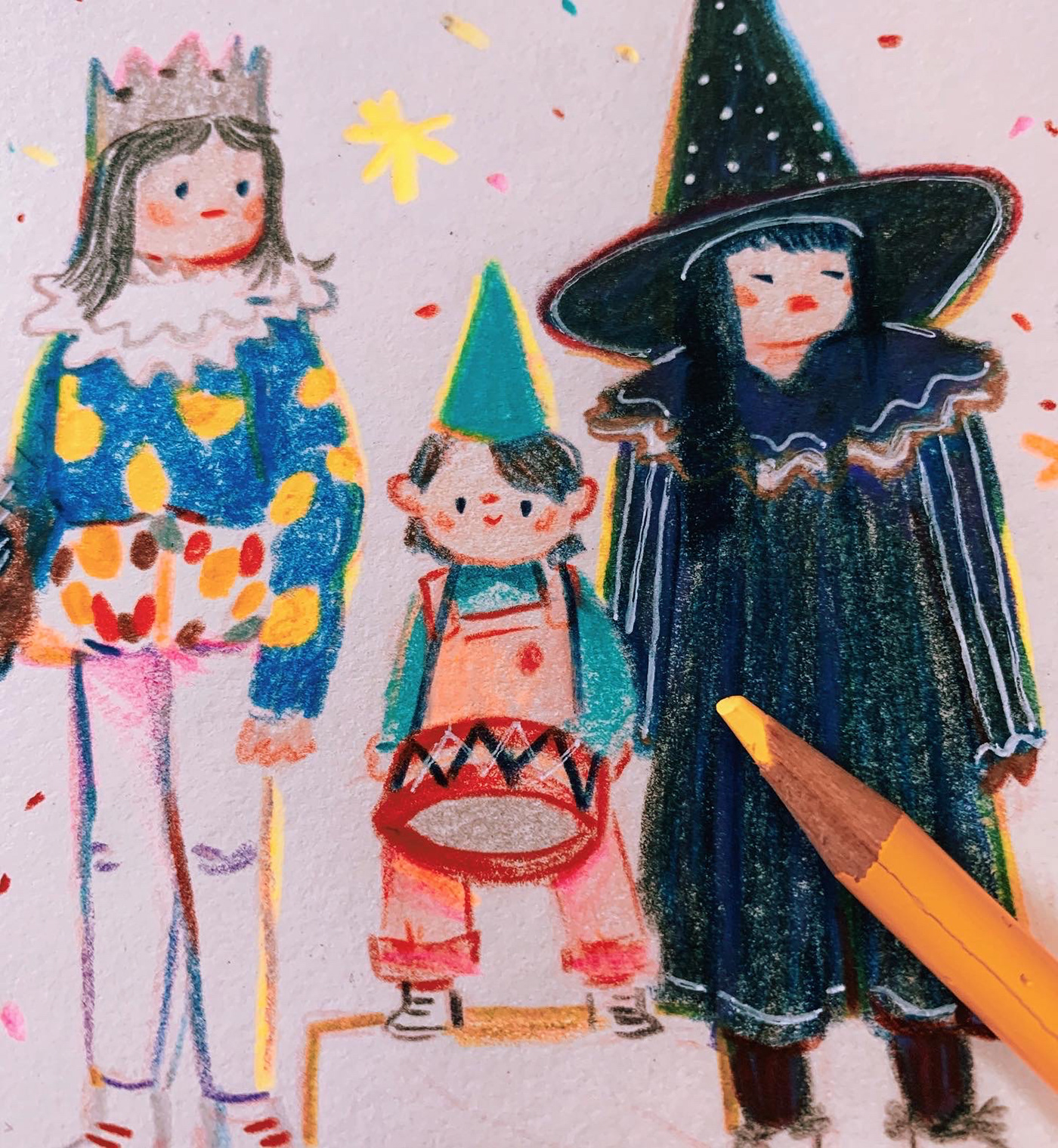 analog beatriceblue characters coloredpencils colors doodle gouache painting   sketchbook traditionalart