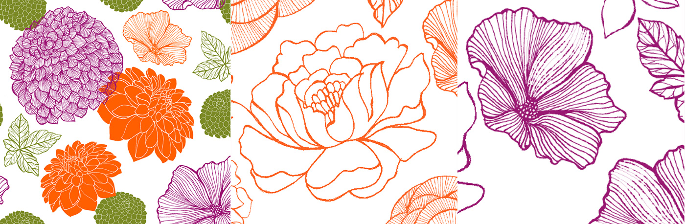 ILLUSTRATION  illustration design floral Fashion  textile design  surface design graphic design  hand-drawn